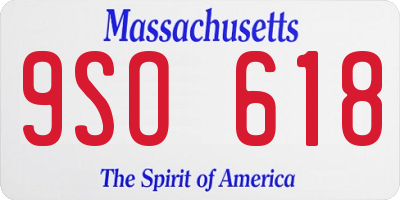 MA license plate 9SO618