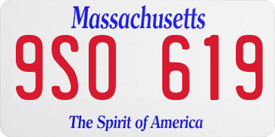 MA license plate 9SO619