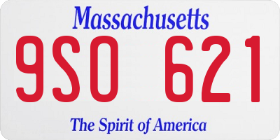 MA license plate 9SO621