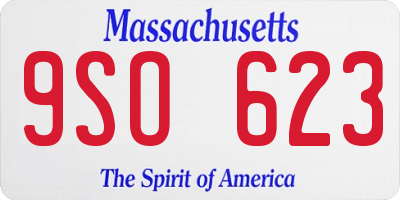 MA license plate 9SO623