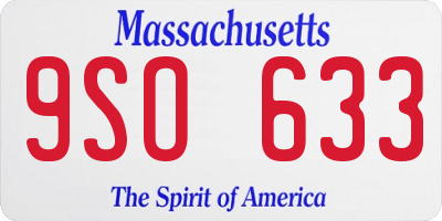 MA license plate 9SO633