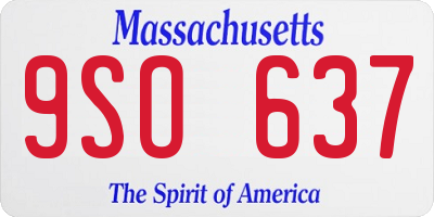 MA license plate 9SO637