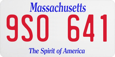 MA license plate 9SO641