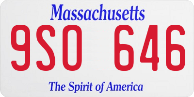 MA license plate 9SO646