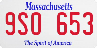 MA license plate 9SO653