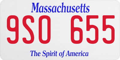 MA license plate 9SO655