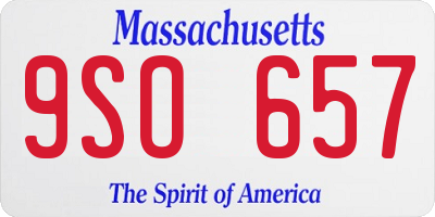 MA license plate 9SO657
