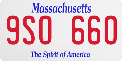 MA license plate 9SO660