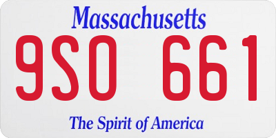 MA license plate 9SO661