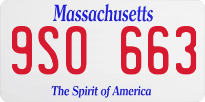 MA license plate 9SO663
