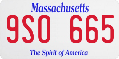 MA license plate 9SO665