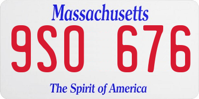 MA license plate 9SO676