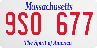 MA license plate 9SO677