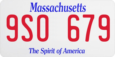 MA license plate 9SO679