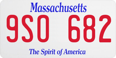 MA license plate 9SO682