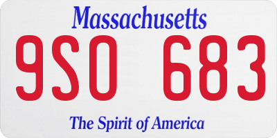 MA license plate 9SO683
