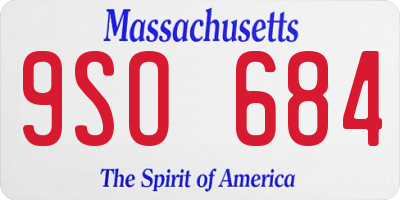 MA license plate 9SO684