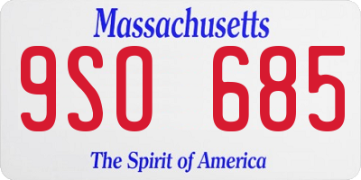 MA license plate 9SO685