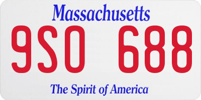 MA license plate 9SO688
