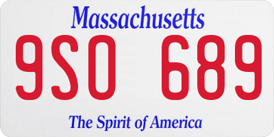 MA license plate 9SO689