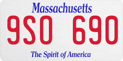 MA license plate 9SO690
