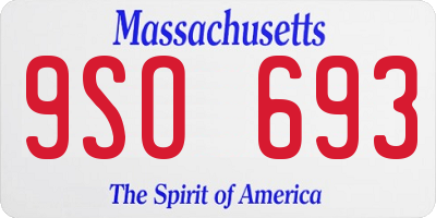 MA license plate 9SO693