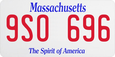 MA license plate 9SO696