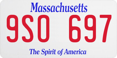 MA license plate 9SO697