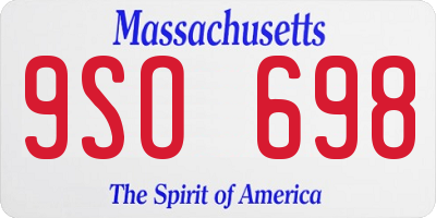 MA license plate 9SO698