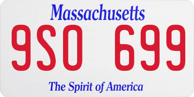 MA license plate 9SO699