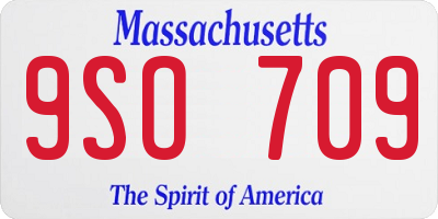 MA license plate 9SO709