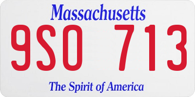 MA license plate 9SO713