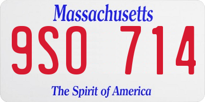 MA license plate 9SO714
