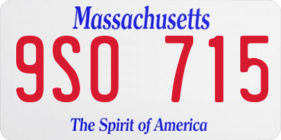 MA license plate 9SO715