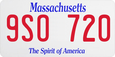 MA license plate 9SO720