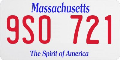 MA license plate 9SO721