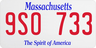 MA license plate 9SO733