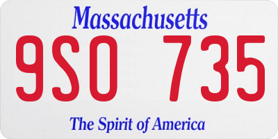 MA license plate 9SO735