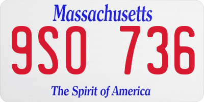 MA license plate 9SO736