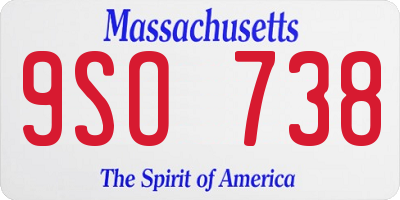 MA license plate 9SO738