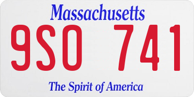 MA license plate 9SO741