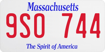 MA license plate 9SO744