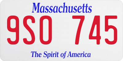 MA license plate 9SO745