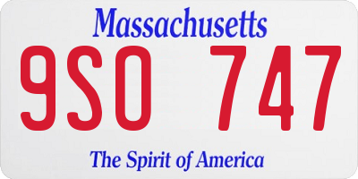 MA license plate 9SO747