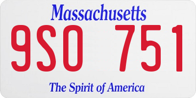 MA license plate 9SO751