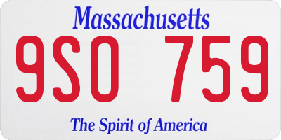 MA license plate 9SO759