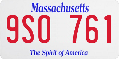 MA license plate 9SO761