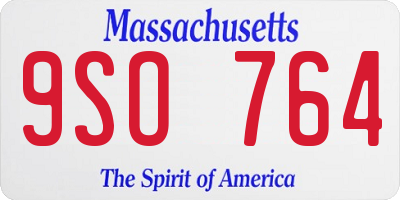 MA license plate 9SO764