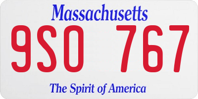 MA license plate 9SO767