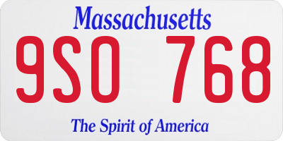 MA license plate 9SO768